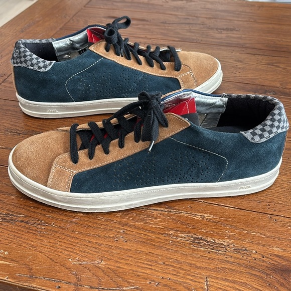 P448 You Can Surf Later Skate Sneakers Men’s Blue & Tan Suede Shoes Size EU 44 - Picture 14 of 14